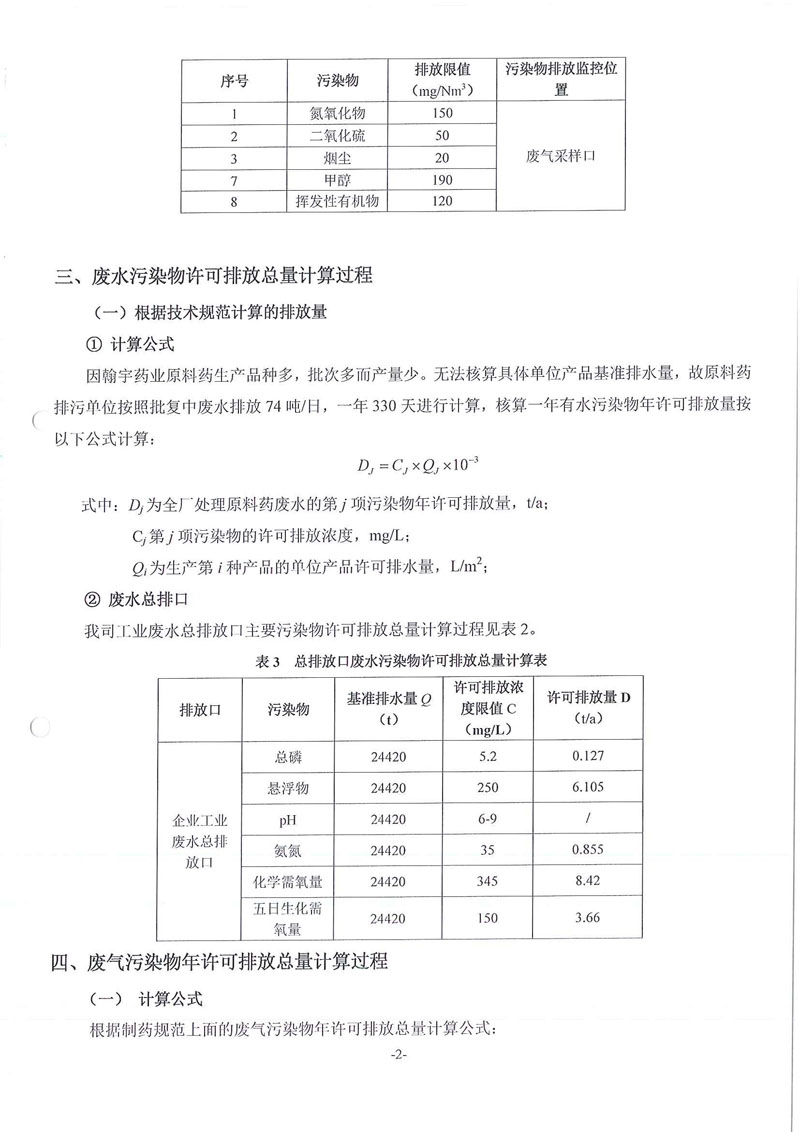 九游老哥J9俱乐部药业废水废气污染物许可排放量计算过程01_页面_2