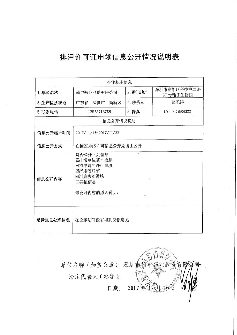 九游老哥J9俱乐部药业排污许可证申领信息公开情况说明表